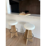 Damon Durham Cream Swivel Bar + Counter Stool