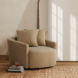 Chloe Socorro Taupe Swivel Chair - Floor Model