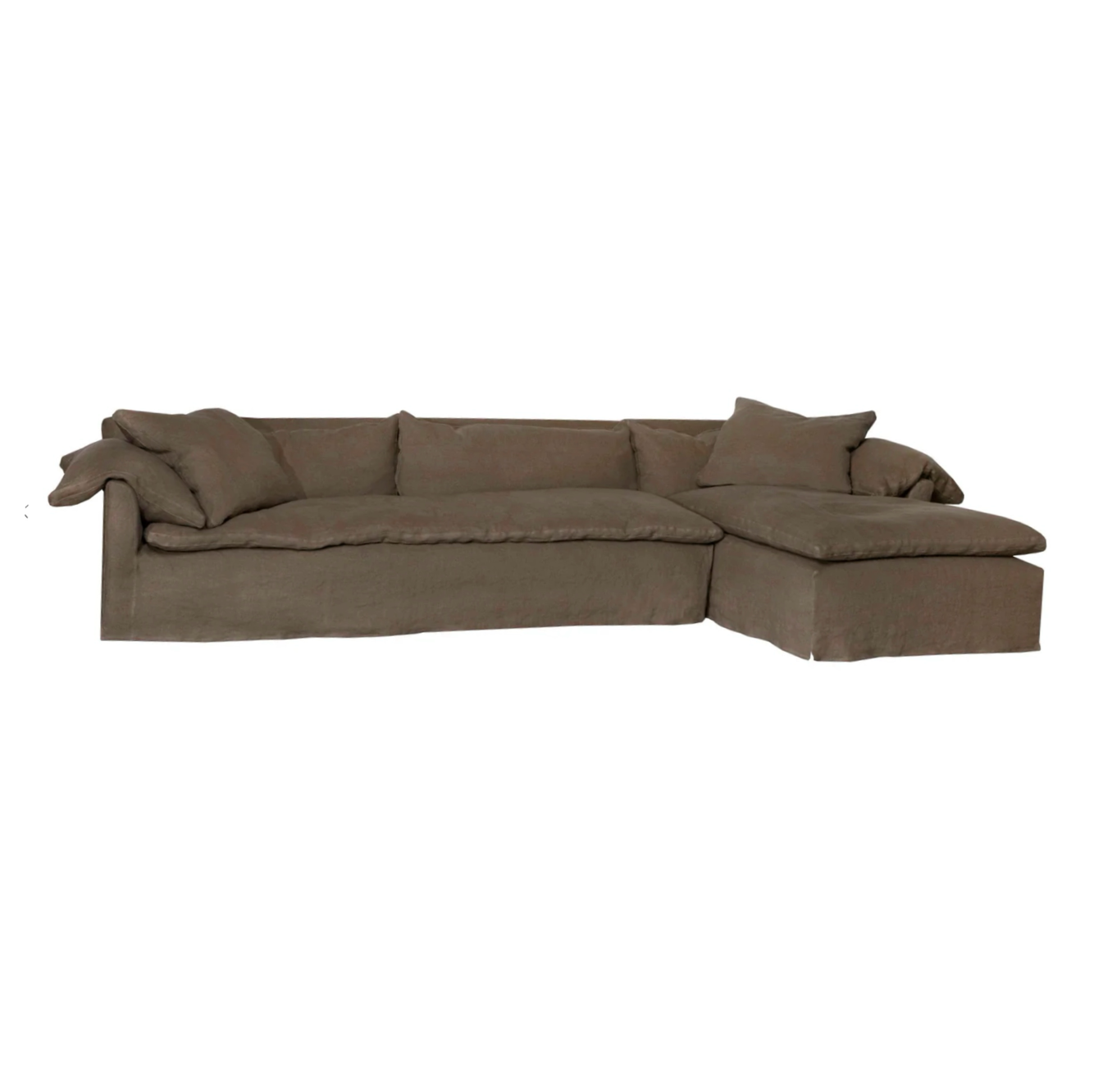 Donato Cafe Slipcovered Linen Sectional with Chaise | shipping 10/4/2024
